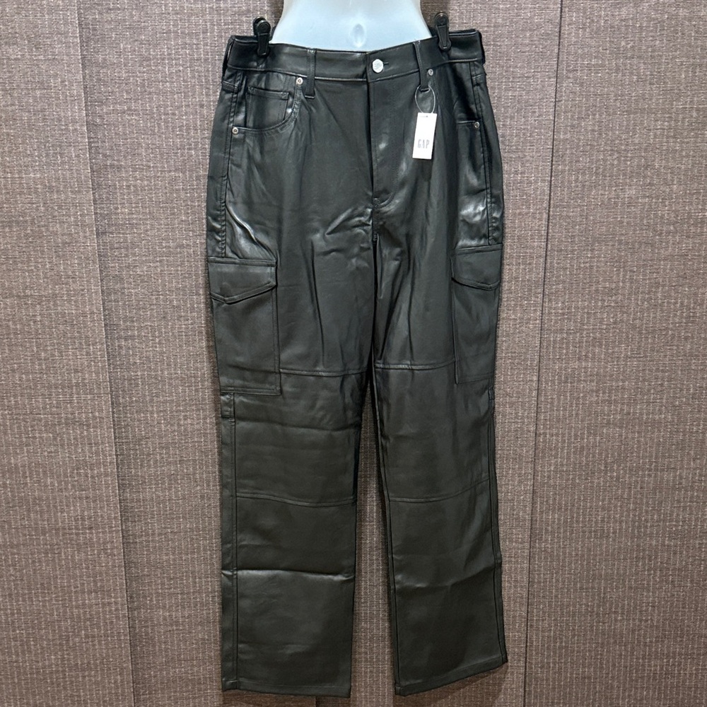 GAP Women's High Rise 90’s loose vegan leather cargo pants